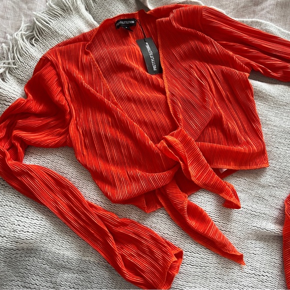 PrettyLittleThing Orange Beach Coverup Set - Picture 6 of 7